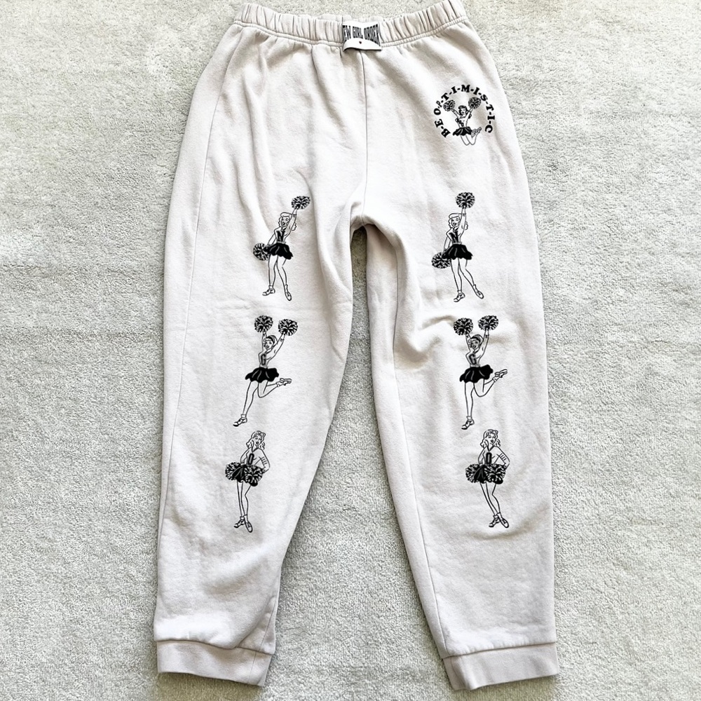 NEW GIRL ORDER CHEER JOGGERS SIZE 12 NOVELTY CHEERLEADER COMFY SWEATPANTS - Picture 2 of 11